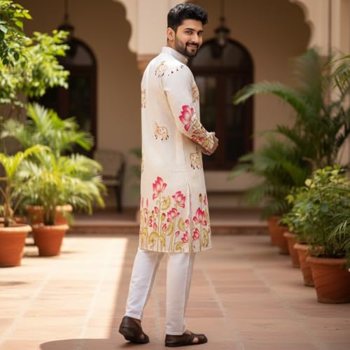 Image of Men's Traditional Kurta for Men | Ethnic Wear Kurta for Festive, Wedding & Casual Occasion | Stylish Regular Fit Kurta for Men