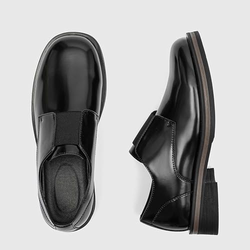 Men's Slip On Loafers Retro Round Toe Business Dress Leather Shoes Anti Slip Comfortable Casual Walking Shoes Suitable for Work Meetings and Gatherings3