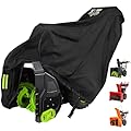 WardWolf Snow Blower Cover, Fit Most Electric Two Stage Snowblowers, 600D Heavy Duty Universal Snow Thrower Cover Waterproof, Windproof, Sunproof with Air Vent and Buckle Strap, Black