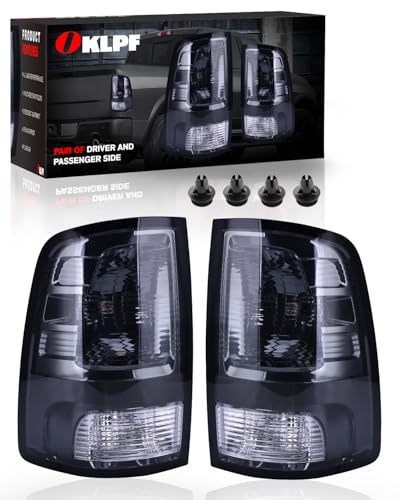 Image of OKLPF Rear Brake Tail Light Compatible With Dodge Ram 1500 2500 3500 2009-2018,Ram 1500 Classic 2019-2024,Included Bulbs,Replace Smoked Black Taillight Assembly fit Factory Halogen Trims Only
