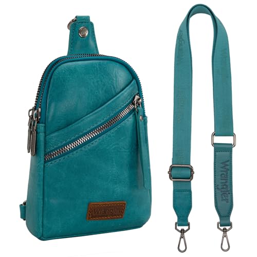 Image of Wrangler Small Sling Bag for Women, Leather Crossbody Bags Cross Body Purse Fanny Packs with Adjustable Strap for Gift