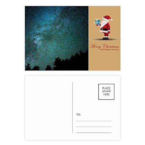 Cartes postales Galaxy Dark Stars Nuages Père Noël pour correspondance de fête