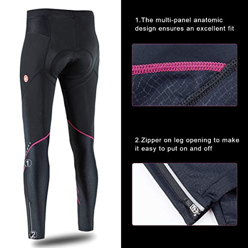 Women\'s Bike Cycling Tight Pants 3D Foam Padded Bicycle Pants Breathable and Dry (Pink, Large) - Thumbnail 5