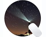 Yanteng Naturkautschuk Runde Mauspad Bedruckt mit Sky-Zeitraffer-Fotografie-Architektur - Genähte Kanten