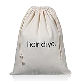 Yuomeaz Hair Dryer Bag, Drawstring Hairdryer Bag for Hairs Tool, Beige Blow Dryer Storage Bags for Travel, Bathroom, Home (15 x 11.8 inch)
