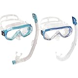 Cressi Schnorchelset Kinder Ondina & Top & Unisex-Erwachsene Onda Mare Schnorchelset Tauchset Taucherbrille, Transparent/Blau, Einheitsgröße
