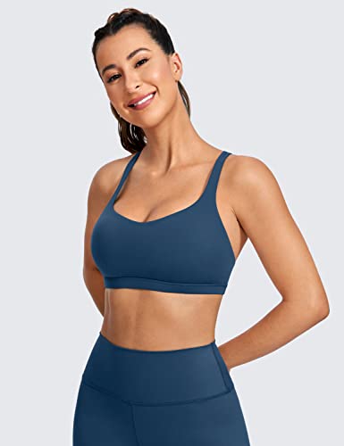 Image of CRZ YOGA Naked Feeling Strappy Sports Bras for Women - Criss Cross Back Wireless Padded Cami Yoga Workout Top