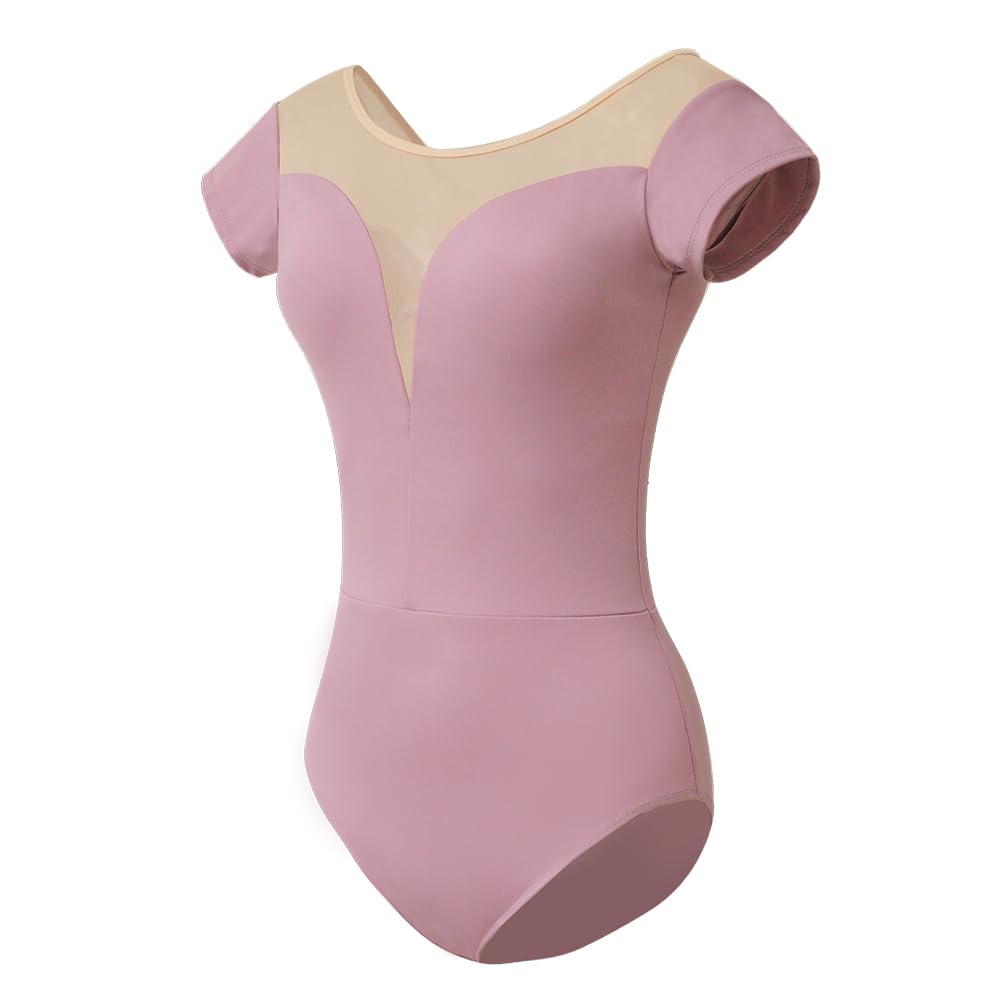 ROYAL SMEELA Maillot danza manga corta mujer body bailarina mujer maillot danza ballet adulto maillot de danza para adulto maillot baile mujer maillot bailarina body negro baile body danza ballet
