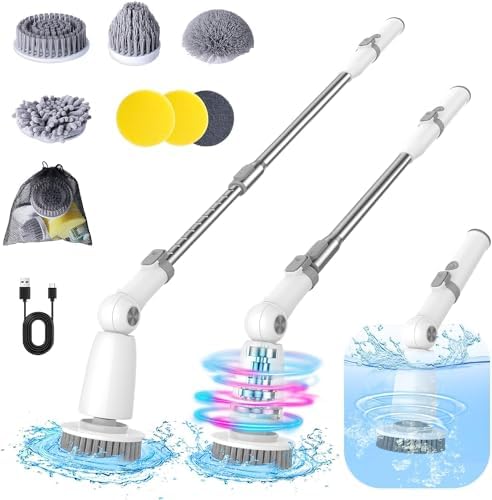 Electric Spin Scrubber, Cleaning Brush With LED Display & 6 - View #3