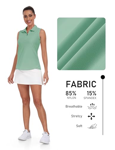 Image of AIRIKE Golf Polo Shirts for Women Sleeveless Summer Sports Athletic Fashionable Workwear-Quick Dry Womens Tank Tops