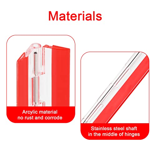 2 Pack Acrylic Hinges 5.90 X 1.77 Inch, Clear Stainless Steel 304 Continuous Piano Hinge, Self-Adhesive Folding Hinge Tools For Drawer Cabinet Furniture Display Stand (5.90 X 1.77 Inch-2 Pack) #TOP1
