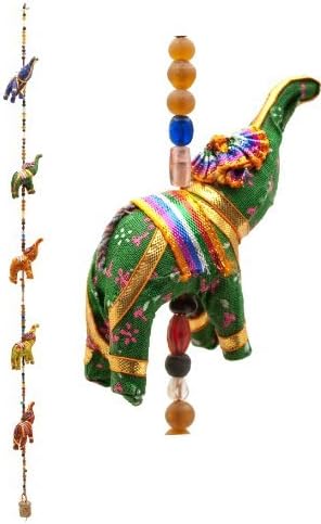 Rastogi Handicrafts Indian Traditional Five Elephant Hanging Layer with a Door Hanging, Wall Hanging, Decorative Hanging with a Free elephant hanging