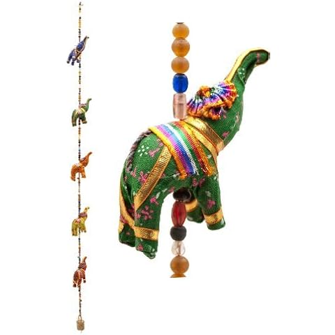 Rastogi Handicrafts Indian Traditional Five Elephant Hanging Layer with a Door Hanging, Wall Hanging, Decorative Hanging with a Free elephant hanging Cover