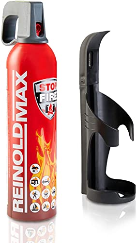Preisvergleich Produktbild XENOTEC Premium Feuerlöschspray 750ml 1 Wandhalter - Stopfire Autofeuerlöscher REINOLDMAX inklusive Wandhalterung schwarz wiederverwendbar
