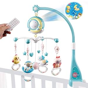 Mini Tudou Baby Mobile,Baby Babybett mit Musik und Licht,Timing-Funktion,Projektor,Fernsteuerung Baby Spieluhr mit 150…