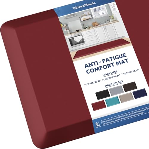Image of 0.8 inch Thick Kitchen Mat Cushioned Anti Fatigue Rug Comfort Floor Mats | Water-Resistant, Non-Slip, Easy to Clean Comfort Floor Mat for Kitchen, Sink & Office, Multiple Colors & Sizes, 17.3 inchx60 inch