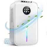 Dehumidifier, 2500ML Dehumidifiers for Home, Quiet Dehumidifiers for Drying Clothes with Drainage Hose,Auto-Defrost|LED Light|Auto-off,Bathroom Dehumidifier for Wardrobe Basement Garage RV Cream White - Image 1