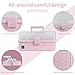 Creahaus 13 inch Art Craft Organizer Storage Box with 3 Layer, Multipurpose Plastic Tool Box with Handle for Sewing, Art Supply, Medicine, Nail, Hair Accessories (Pink)