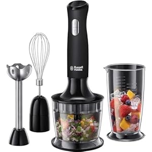 Russell Hobbs Matte Black 3-in-1 Staafmixer (Mixen & Kloppen, Pureren, 700 ML, 500 Watt) 24702-56