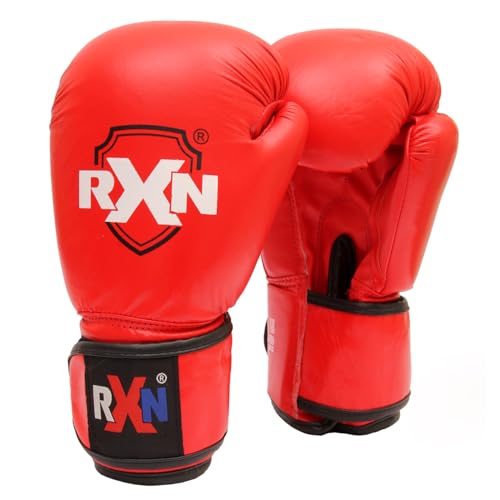 Image of RXN Training Sparring Boxing Gloves for Men & Women (RED,16oz) | Amateur Boxing Gloves for Training|Sparring & Heavy Bag Work | Multi-Layer Foam Padding | Secure Wrist Support