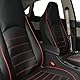 TOYOUN Classic Auto Vordersitzbezüge Highback Universal PU Leder Sitzschoner für die meisten PKW, LKWs, SUVs, Vans Schwarz Rot