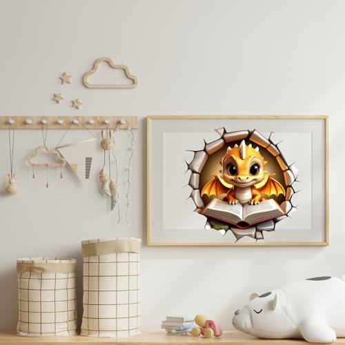 Vinilo Decorativo 3D Dragón Bebé Naranja de 12 Pulgadas miniatura 6