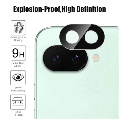 Image of Xmon Back Camera Lens Protector for Google Pixel 9A (1 Pack) Premium Camera Glass Protector Guard, Anti-Scratch, Ultra-Clear, Easy Installation