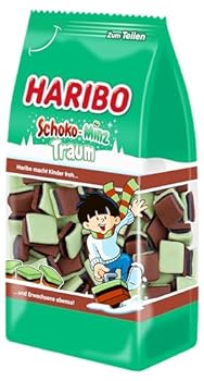 Haribo Schoko-Minz Traum Konfekt 300g Klassisches Lakritz mit erfrischender Pfefferminze & feiner Schokolade 1 x 300g Packung