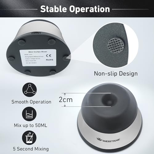 Image of Rechargeable Vortex Mixer Lab Paint Shaker,4000 RPM Scientific Ink Vortex Shaker with Touch Function for Eyelash Sharker Glue Adhesives Gel Polish pro acryl and Test Tubes Vortex Mixing