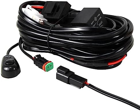 RIGIDON 12 V Led Light Bar Strobe Wiązka przewodów, Zestaw kabli, 1 przewód do samochodów terenowych ciężarówki SUV UTE ATV 4 x 4, DC 40 A, światło robocze LED, zestaw lamp przeciwmgielnych