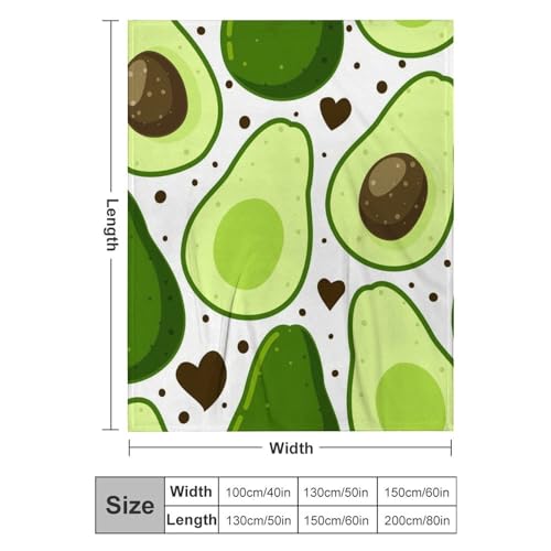 Couverture polaire avocat vert 150x200 cm pour lit et canapé - 3