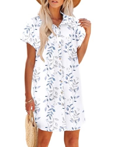 Zeagoo Cotton-Linen Button Down Dress