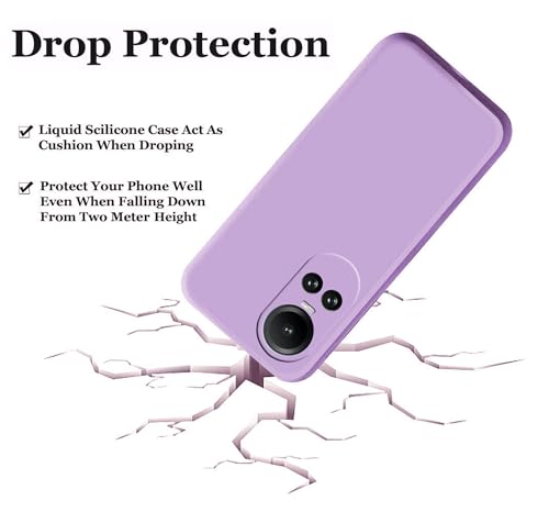 Image of A rtistque Liquid Silicone Back Cover Case for Oppo Reno 10 5G / Oppo Reno 10 Pro 5G Shockproof TPU Soft Flexible with Camera Protection - Purple