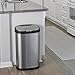 NINESTARS 13 Gallon Kitchen Trash Can, Automatic Touchless Motion Sensor Trash Can with Black Lid, 50 Liter Stainless Steel Garbage Bin, Oval, DZT-50-13