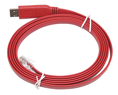 KAUMO CONSOLE(RJ45) USB変換 コンソールケーブル (レッド 2.0m FTDIチップ)