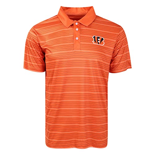 Camisa Polo NFL de poliéster de FOCO con acabados premium y diseño a rayas
