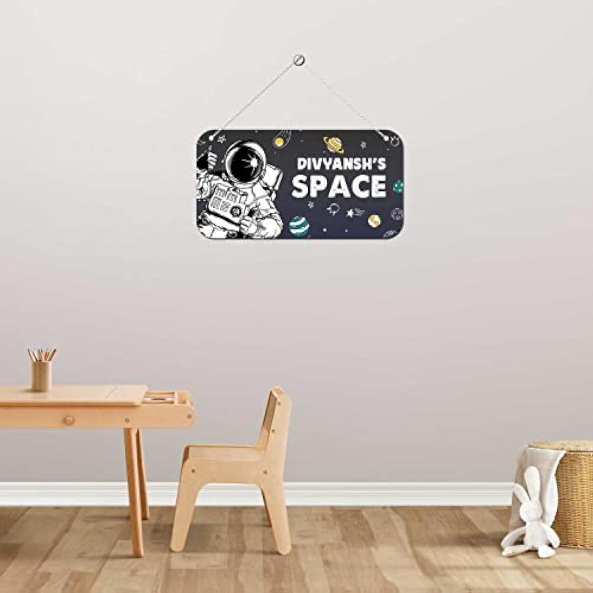 Astronaut Space Theme Customizable Name Door Name Plate