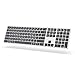 JOYACCESS Teclado Inalámbrico Bluetooth, Recargable Teclado Ultrafino QWERTY Tamaño Completo, Alternable con 3 Dispositivos para PC, Portátiles, MacBook, Compatible con Windows/Mac OS/Android, Gris