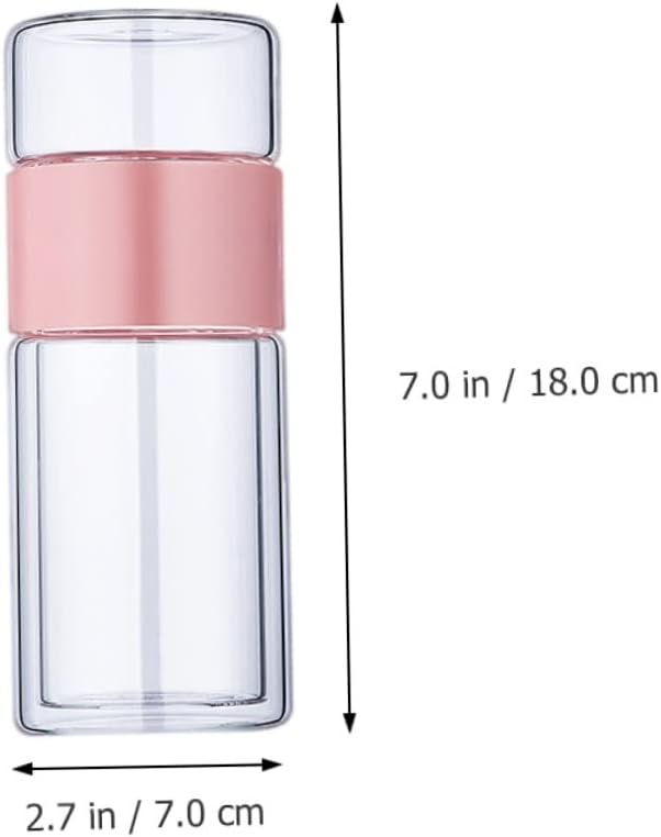 Cabilock High Temperature Resistant Tea Separation Cup with Infuser Portable Tea Filter Bottle for Home and Travel Lightweight Borosilicate