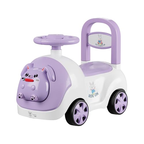 Image of Lifelong Bunny Manual Push Ride-On Toy Car with Back Support for Boys & Girls 1-4 Years, Distraction-Free, Non-Musical, Easy Installation, 50kg Capacity, Steering Wheel, Storage, Indoor Outdoor Fun