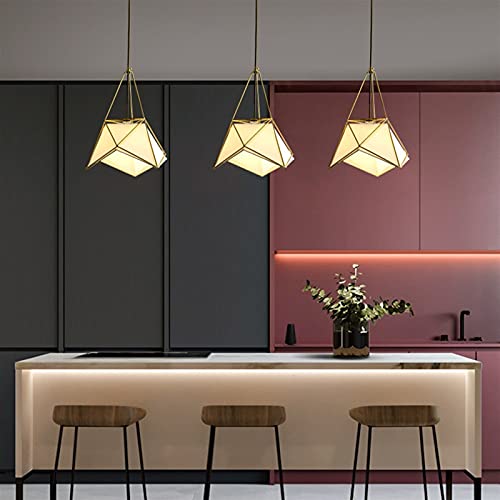 Plafonnier moderne simple en cuivre, suspensions rétro loft - 3