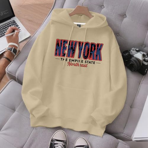 Hoodies for Men Graphic - Long Sleeve Letter Hooded Sweatshirt,Fall Winter Pullover Top Travel Fashion Clothes3