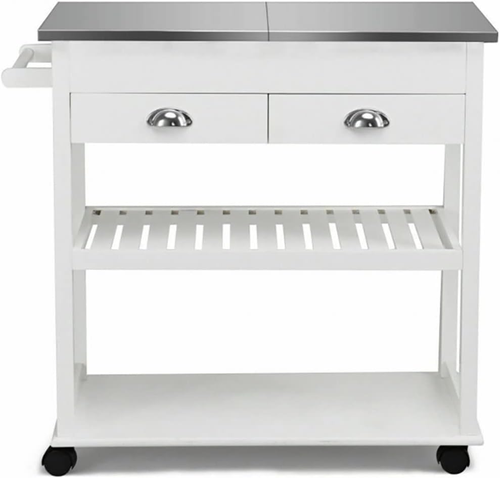 Rolling Kitchen Island Trolley Cart with Drawers Storage Racks Parlor Bathroom Office Shelf Gadget