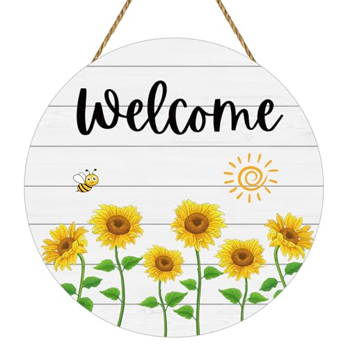 Sunflower Decor Summer Decorations for Home Summer Door Decor Sunflower Wreath Wooden Wreaths for...