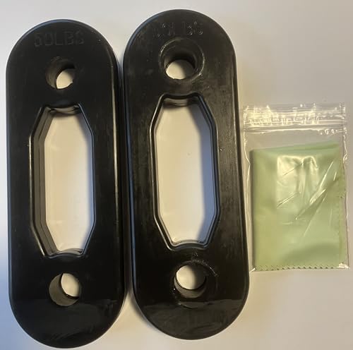 3RedLightFix Pair of 50LB Aftermarket (Non-OEM) Replacement Resistance Bands for Soloflex Muscle Machine + Microfiber Cleaning Cloth Kit