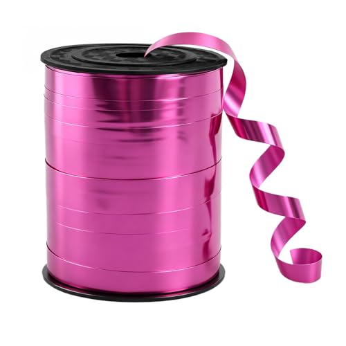 TONIFUL 250 Yards Shiny Pink Curling Ribbon 10mm Wide Balloon String