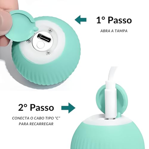 Bola de Brinquedo Inteligente Automática Gato Cachorro Pet (Azul)