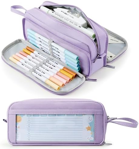KALIDI Federmäppchen mit 3 Fächer Große Kapazität Mäppchen Federtasche Stiftetasche Pencil Case Bleistifttasche für Schule & Büro