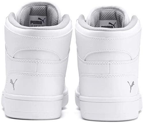 Image of Puma Kid's Rebound Layup Shoe, Puma White-Puma Black-Gray Violet, 6 M US Big Kid