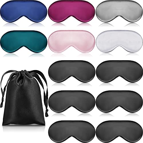 12-Pieces-Silk-Sleep-Mask-Silk-Eye-Mask-with-Adjustable-Strap-Soft-Eye-Sleeping-Mask-Elastic-Eye-Cover-Satin-Blindfold-for-Women-Men-Kids-Sleeping-Travel-Eye-Shades